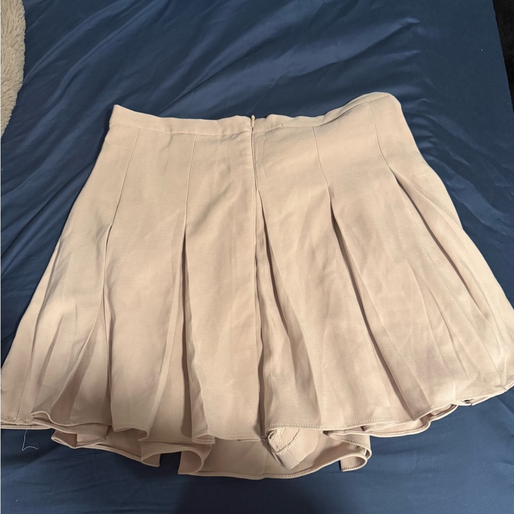 Blanca Line Cream Tan Mini Skater Skirt